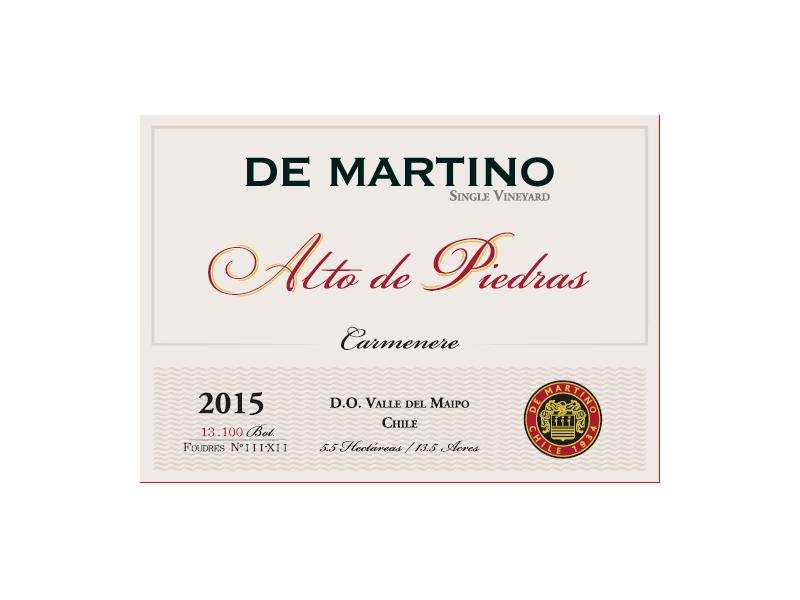 Wine De Martino, Alto de Piedras Carmenere Single Vineyard, 2021