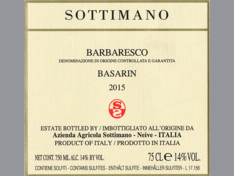 Wine Sottimano, Barbaresco BASARIN, 2015